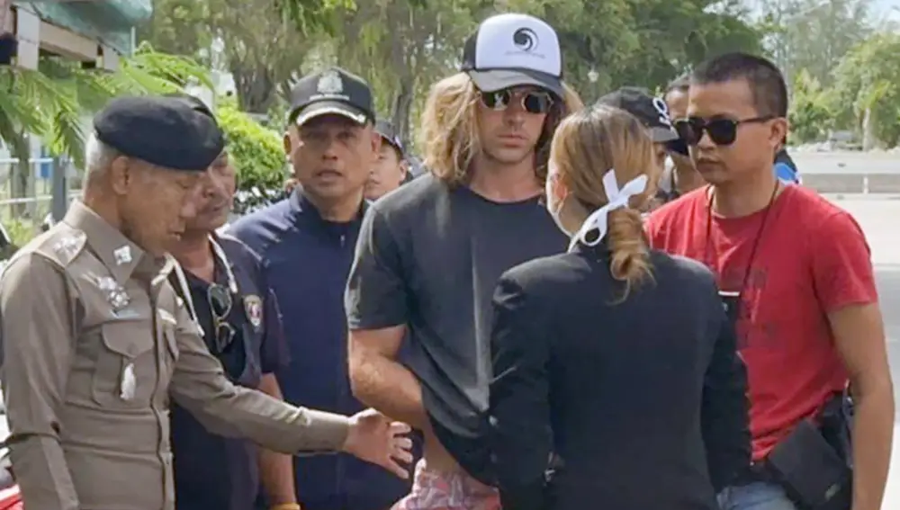 Daniel Sancho el día de su detención en Tailandia