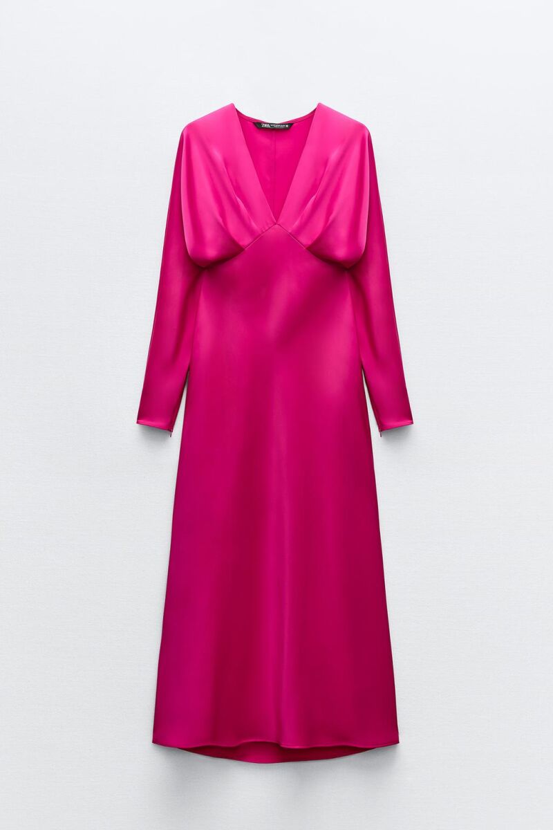 Vestido midi satinado