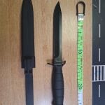 Machete utilizado para robar en una farmacia de Chiclana. AYUNTAMIENTO DE CHICLANA