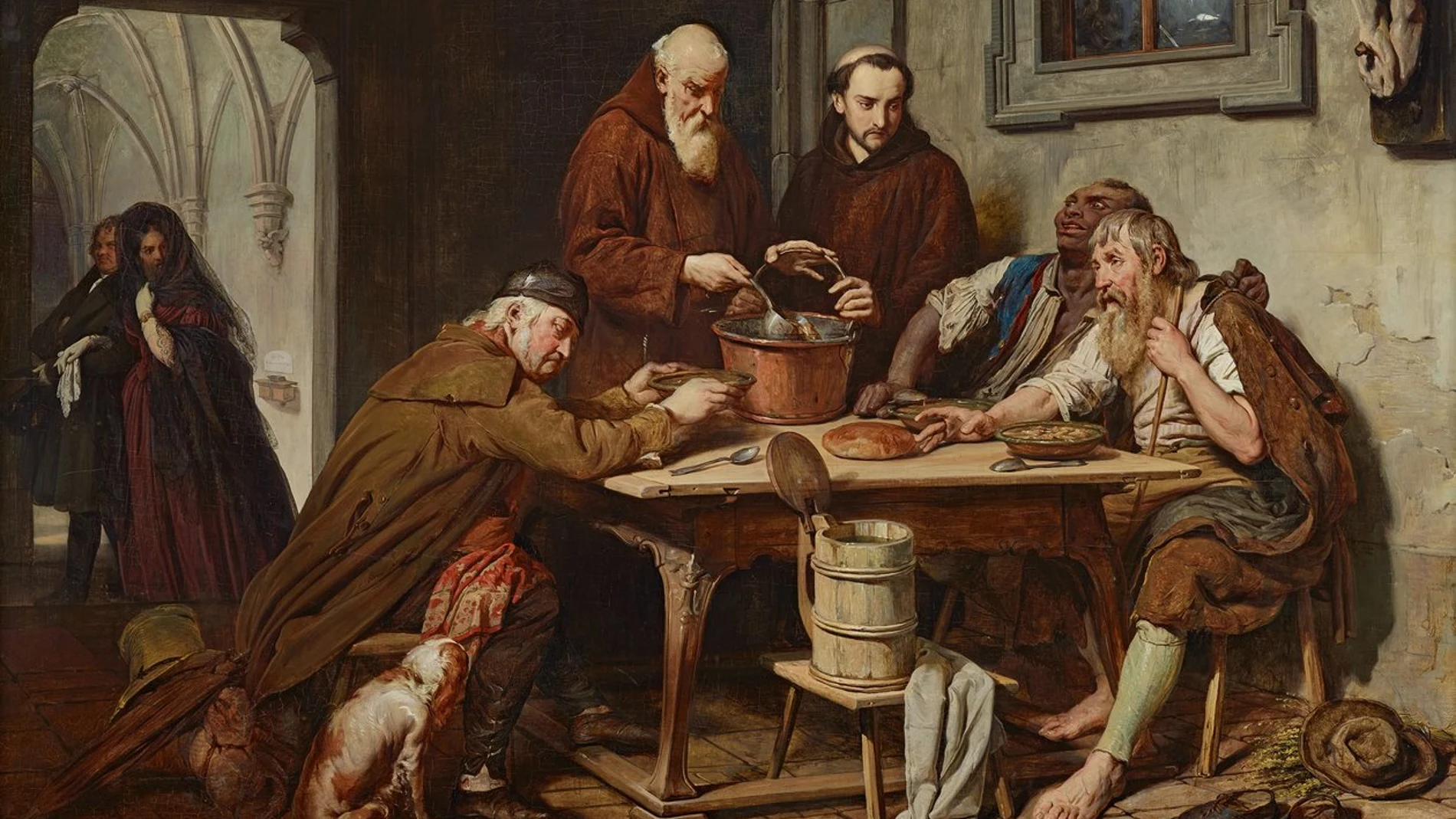 «La sopa caliente del monasterio», de Josef Danhauser. Giginta fue uno de los primeros en proponer reformas sociales