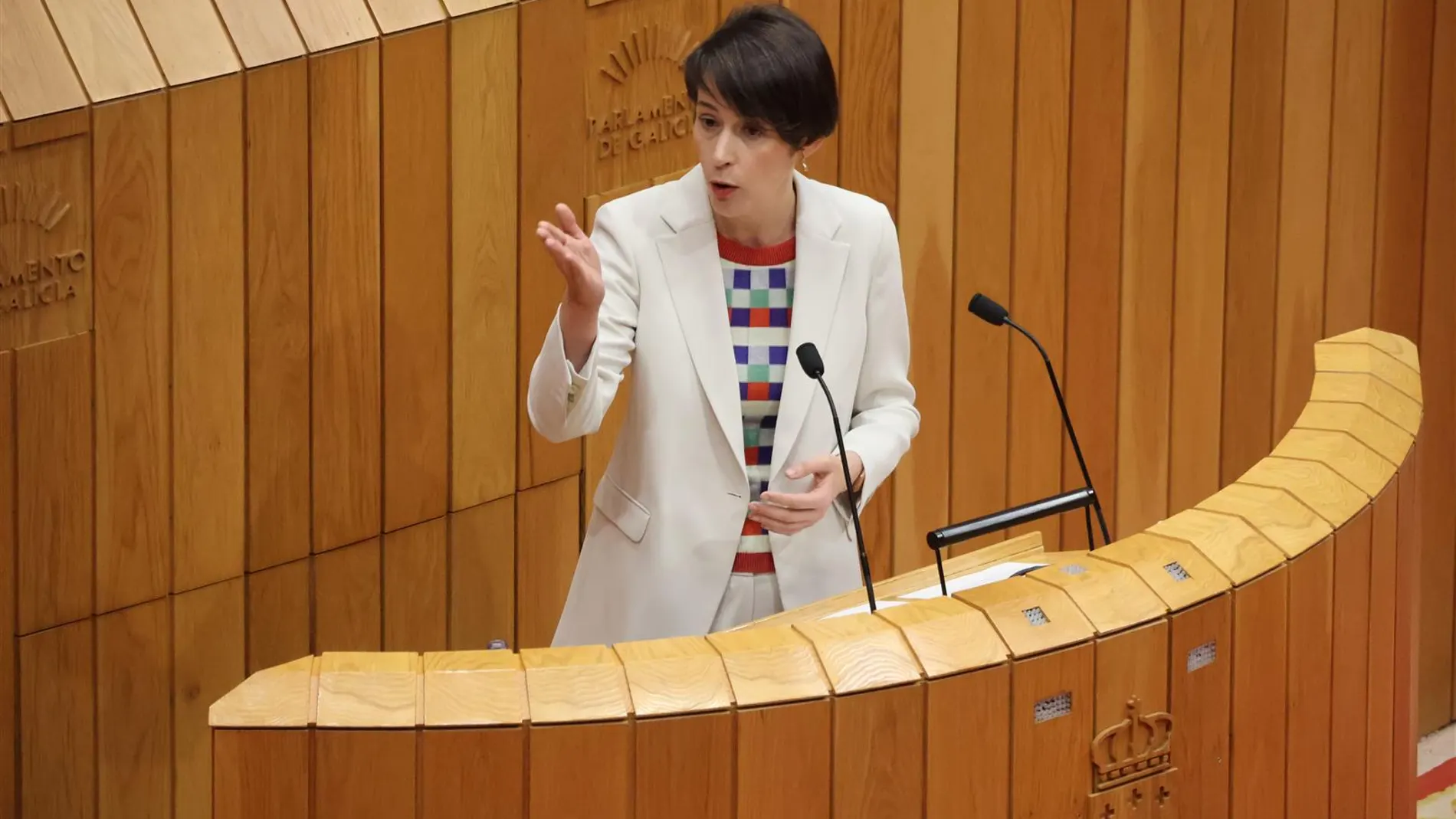 La nacionalista Ana Pontón durante su discurso de esta mañana.