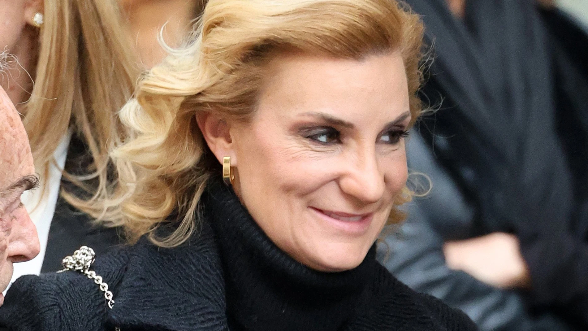 María Zurita a su llegada a la misa funeral de Fernando Gómez-Acebo y de Borbón, en la Catedral Castrense