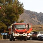 Medios en el incendio de Tàrbena