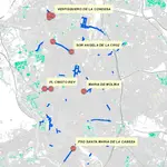Paneles informativos de velocidad en los túneles