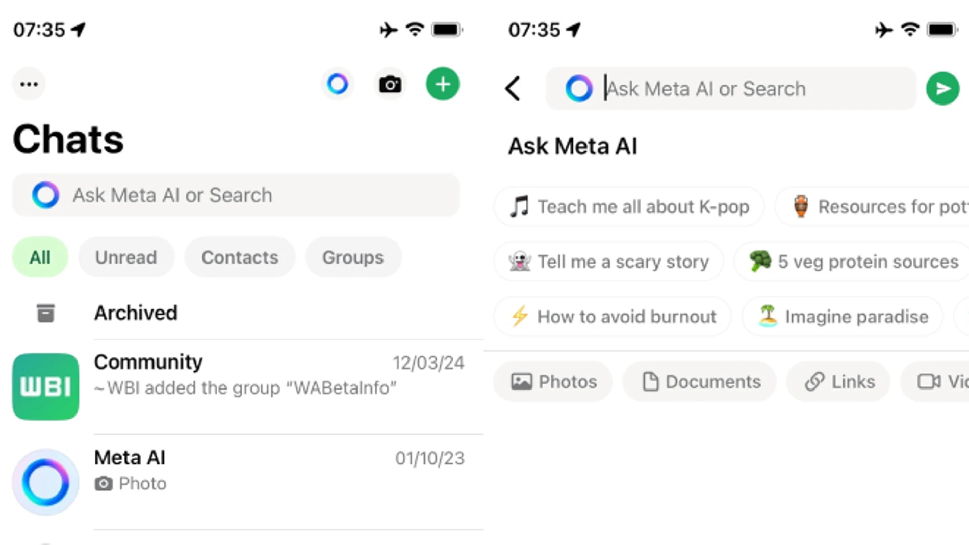 Meta extiende el testeo de la IA de WhatsApp a varios países.
