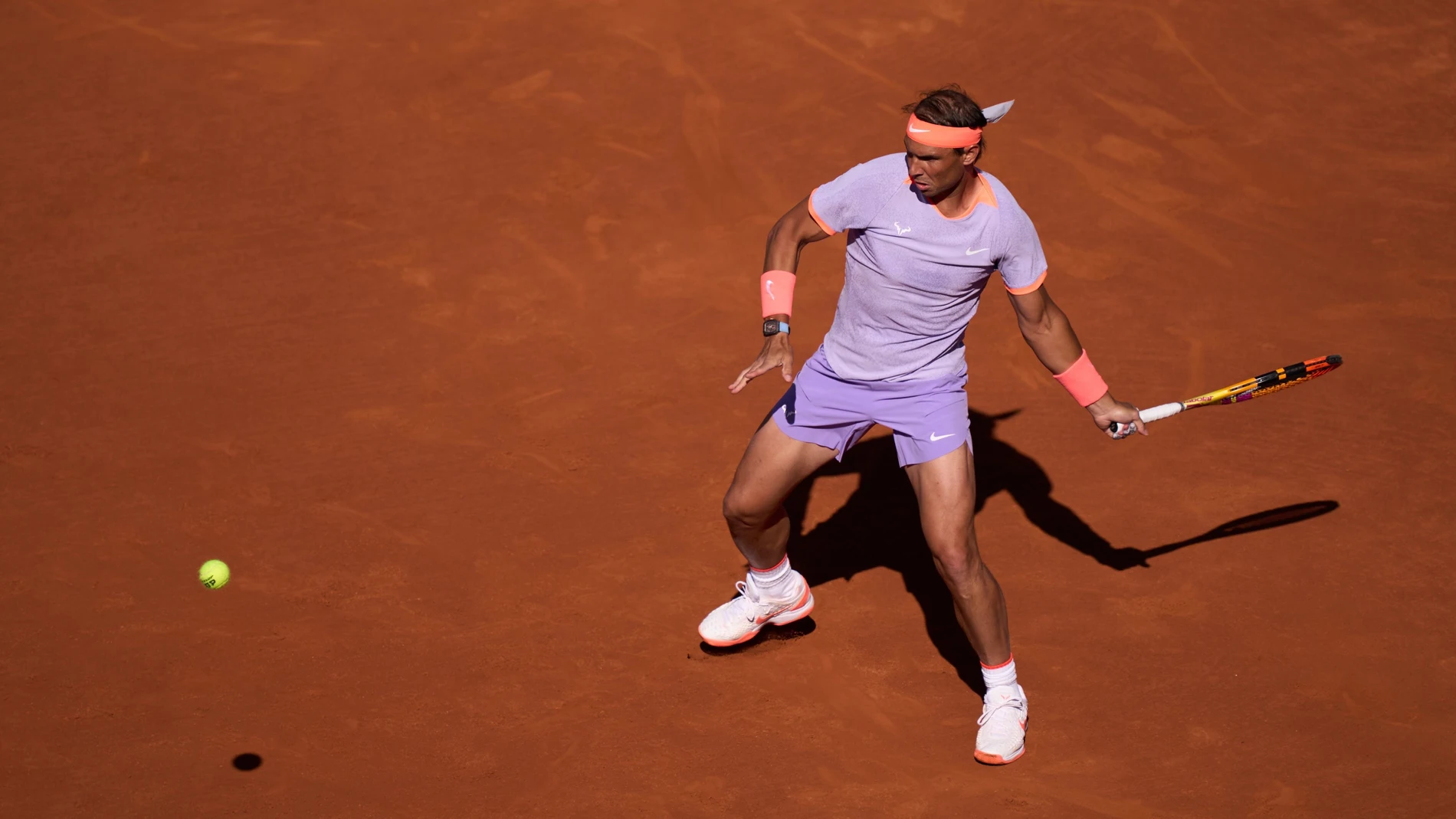 El tenista español Rafa Nadal en su partido y victoria ante Cobolli en Primera Ronda del Barcelona Open Banc Sabadell 2024 @BCNOPENBS 16/04/2024