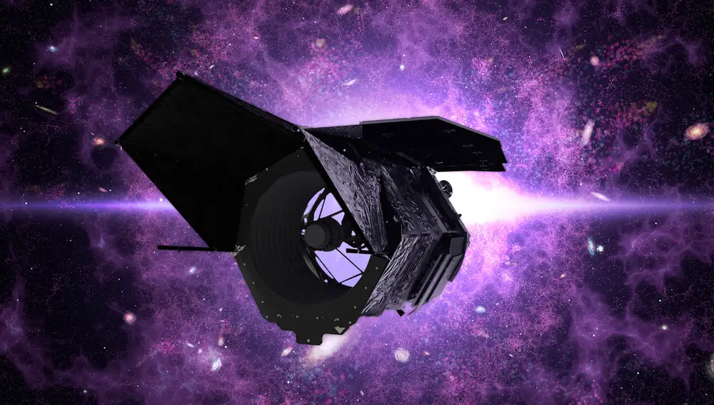 El telescopio espacial Roman retratado en el espacio