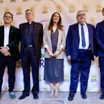 Vázquez junto a Carbayo y Cristina del Cerro, tras inaugurar el congreso en Salamanca