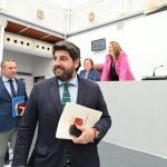 El presidente de la Comunidad, Fernando López Miras, compareció hoy en el Pleno de la Asamblea Regional