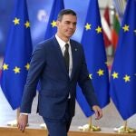 Spain's Prime Minister Pedro Sanchez arrives for an EU summit in Brussels, Wednesday, April 17, 2024.