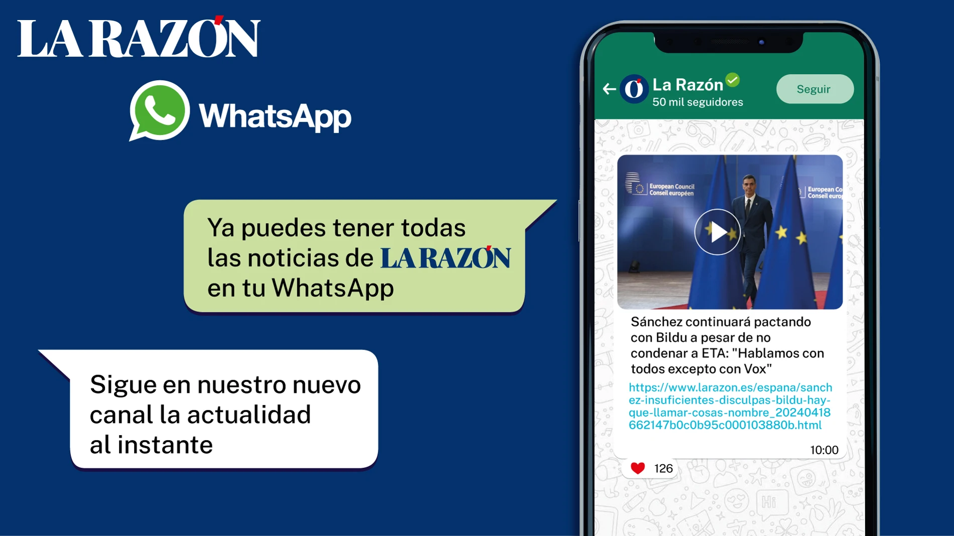 Suscríbete al canal de WhatsApp de LA RAZÓN para estar siempre informado al minuto con las últimas noticias