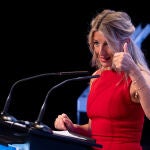 Yolanda Díaz interviene en la IV edición del foro económico 'Wake Up, Spain!'