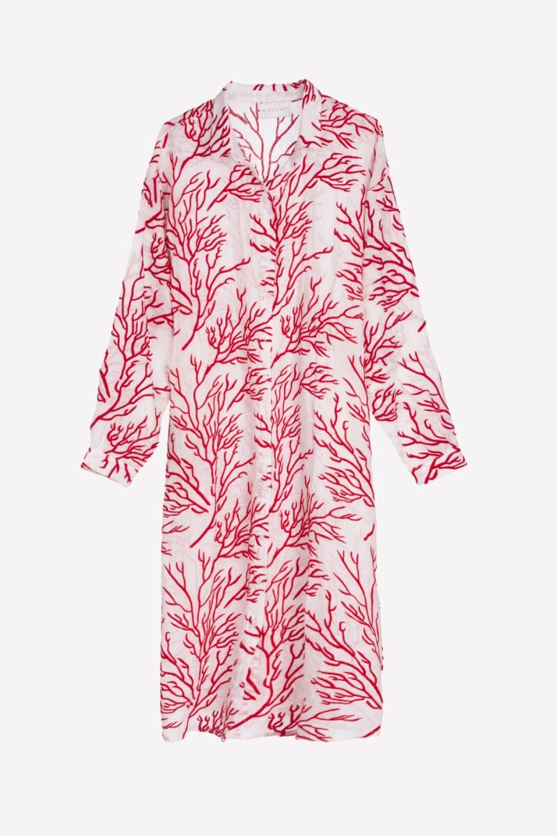 Vestido lino coral