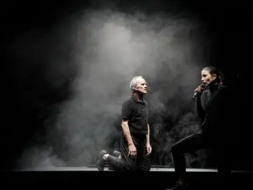 Escena de "Casting Lear", aquí con Vicente León y Andrea Jiménez Escena de "Casting Lear", aquí con Vicente León y Andrea Jiménez