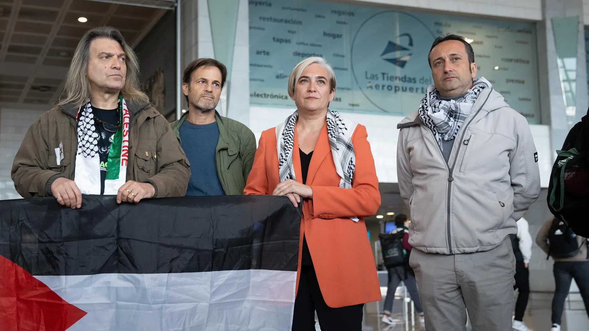 Algunos de los participantes en el viaje propalestino