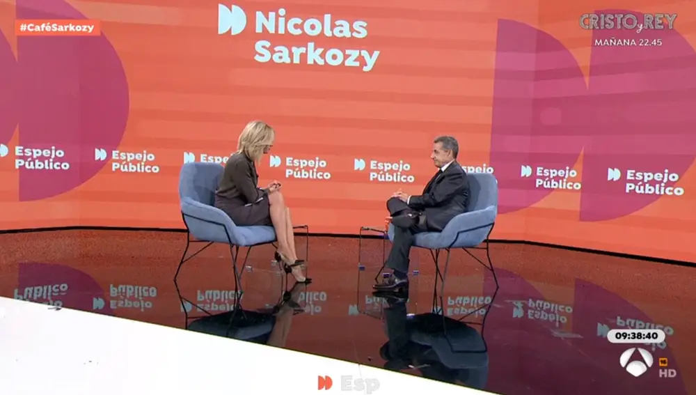Susanna Griso y Nicolas Sarkozy en "Espejo Público"