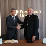 Almería.-Unicaja.-Fundación Unicaja y el Obispado de Almería renuevan su convenio para proyectos sociales y culturales