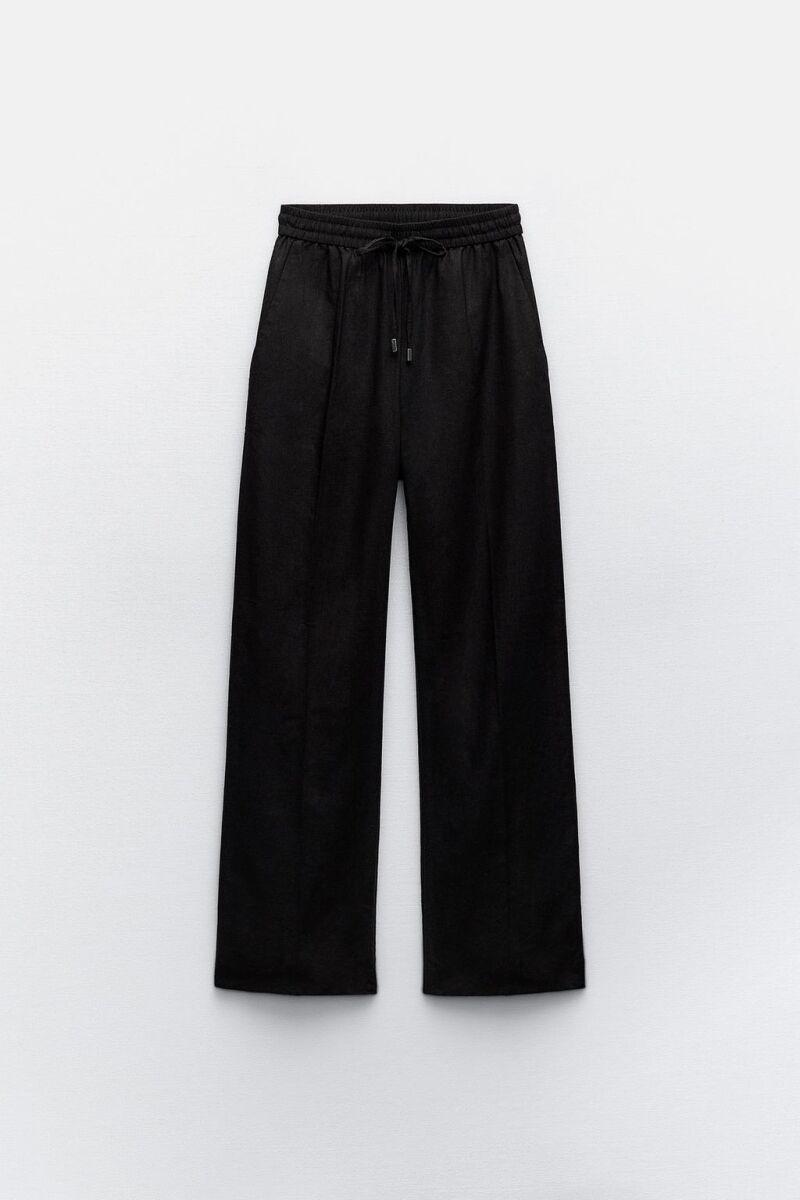 Pantalón recto con lino