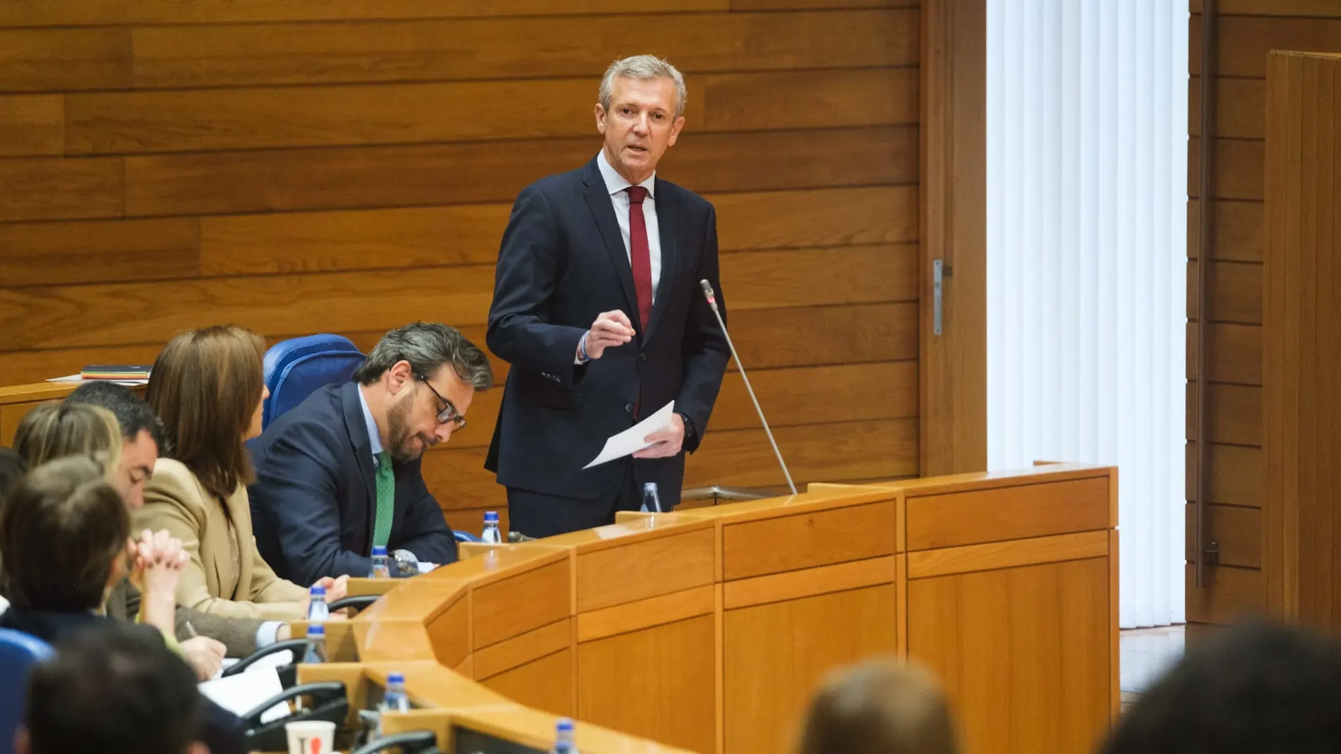 Rueda, hoy, en el Parlamento.