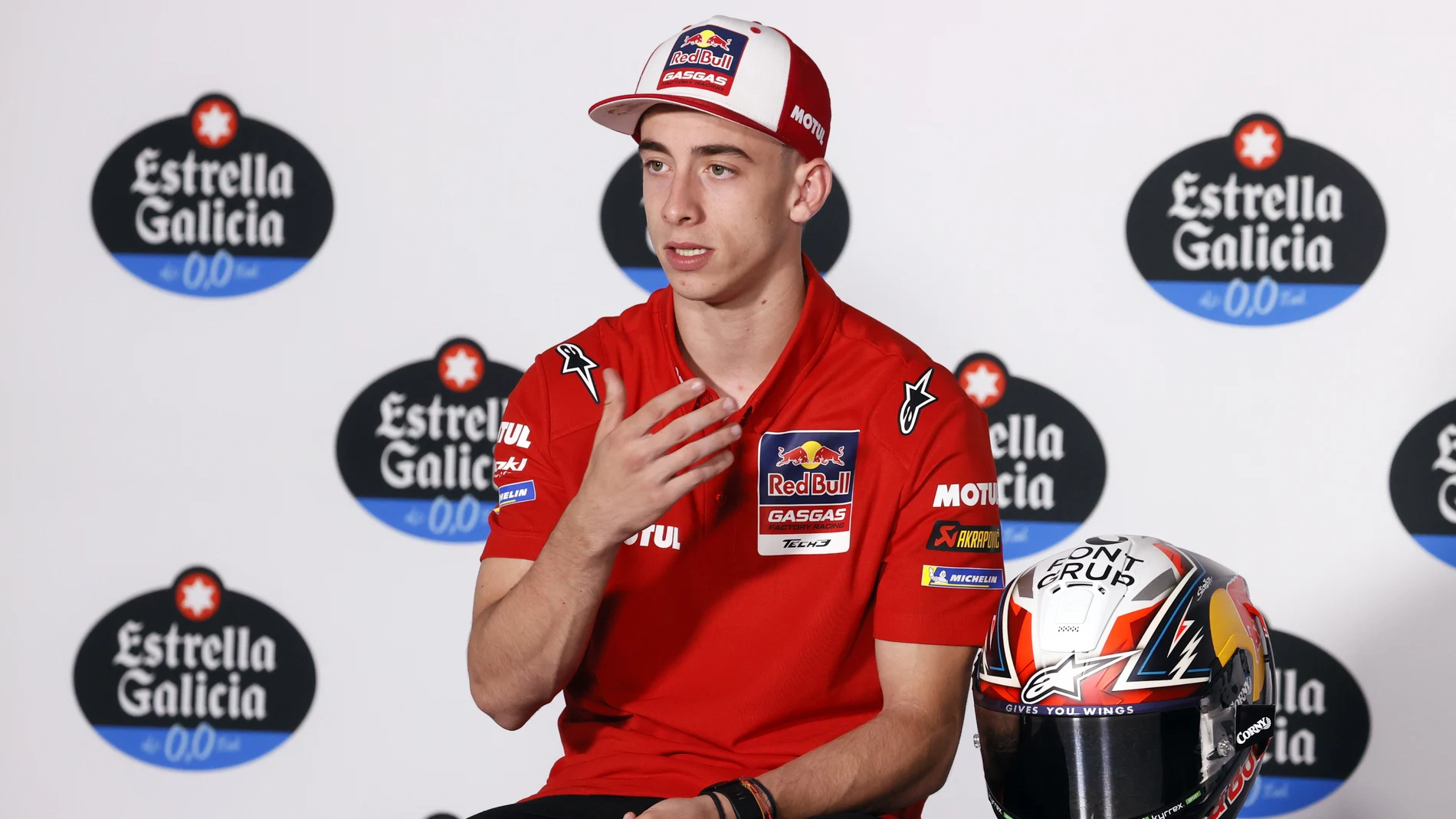 Pedro Acosta, en la rueda de prensa del GP de España