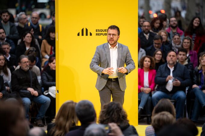 Pere Aragonès, en el inicio de campaña