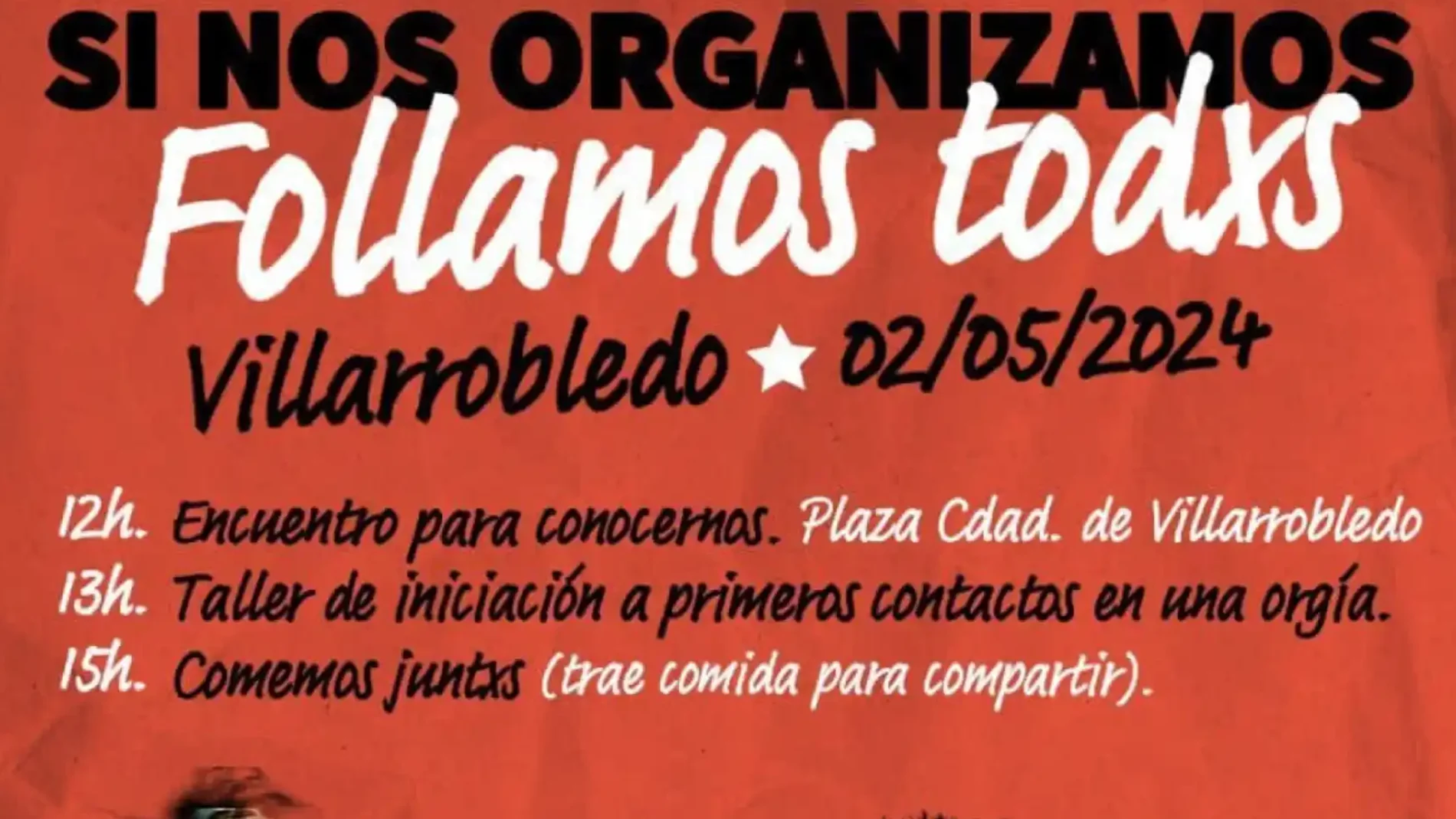 Cartel anunciador de la quedada