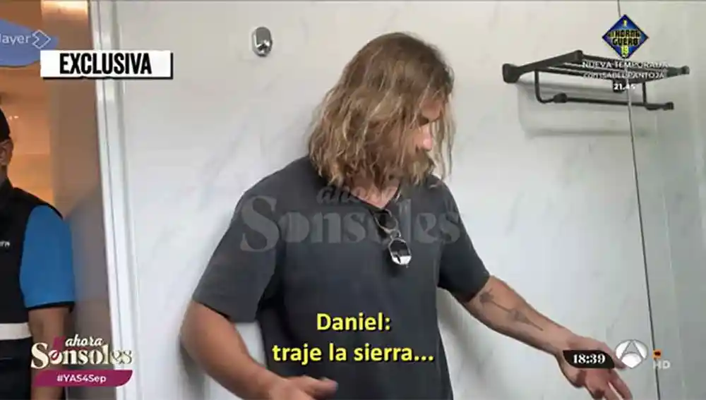 Daniel Sancho durante la recreación del crimen de Edwin Arrieta