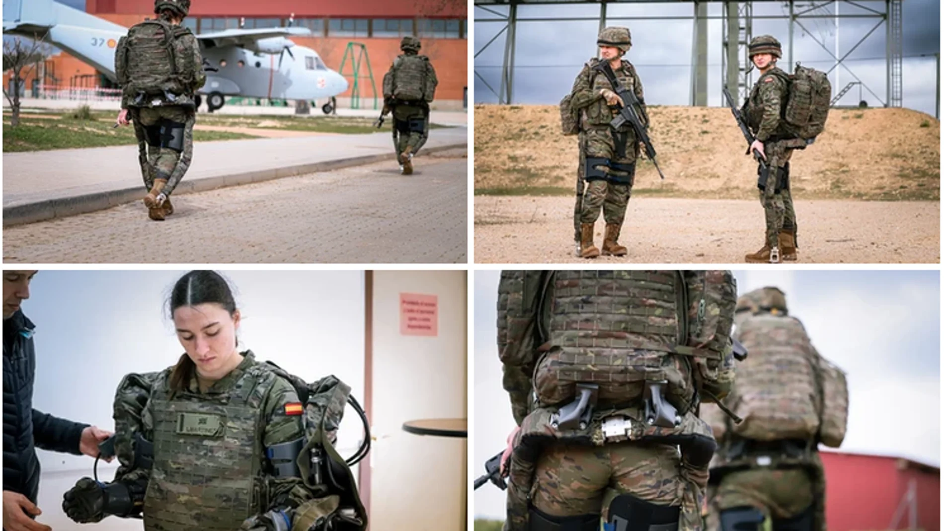Militares españoles pruebas el exoesqueleto para el Ejército de Tierra