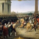 Napoleón Bonaparte y sus tropas entrando en la ciudad de Roma