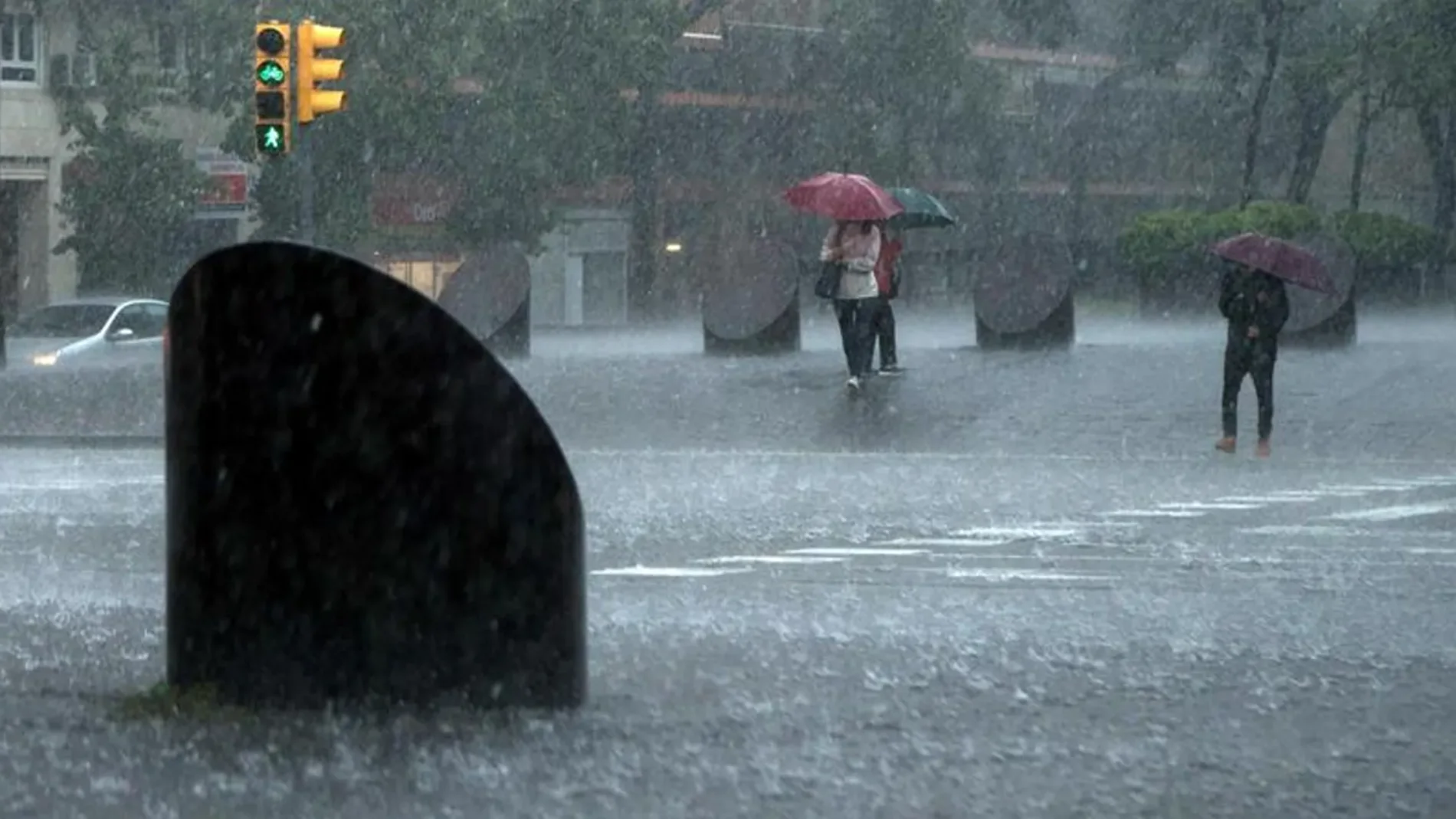 Lluvia torrencial en Barcelona