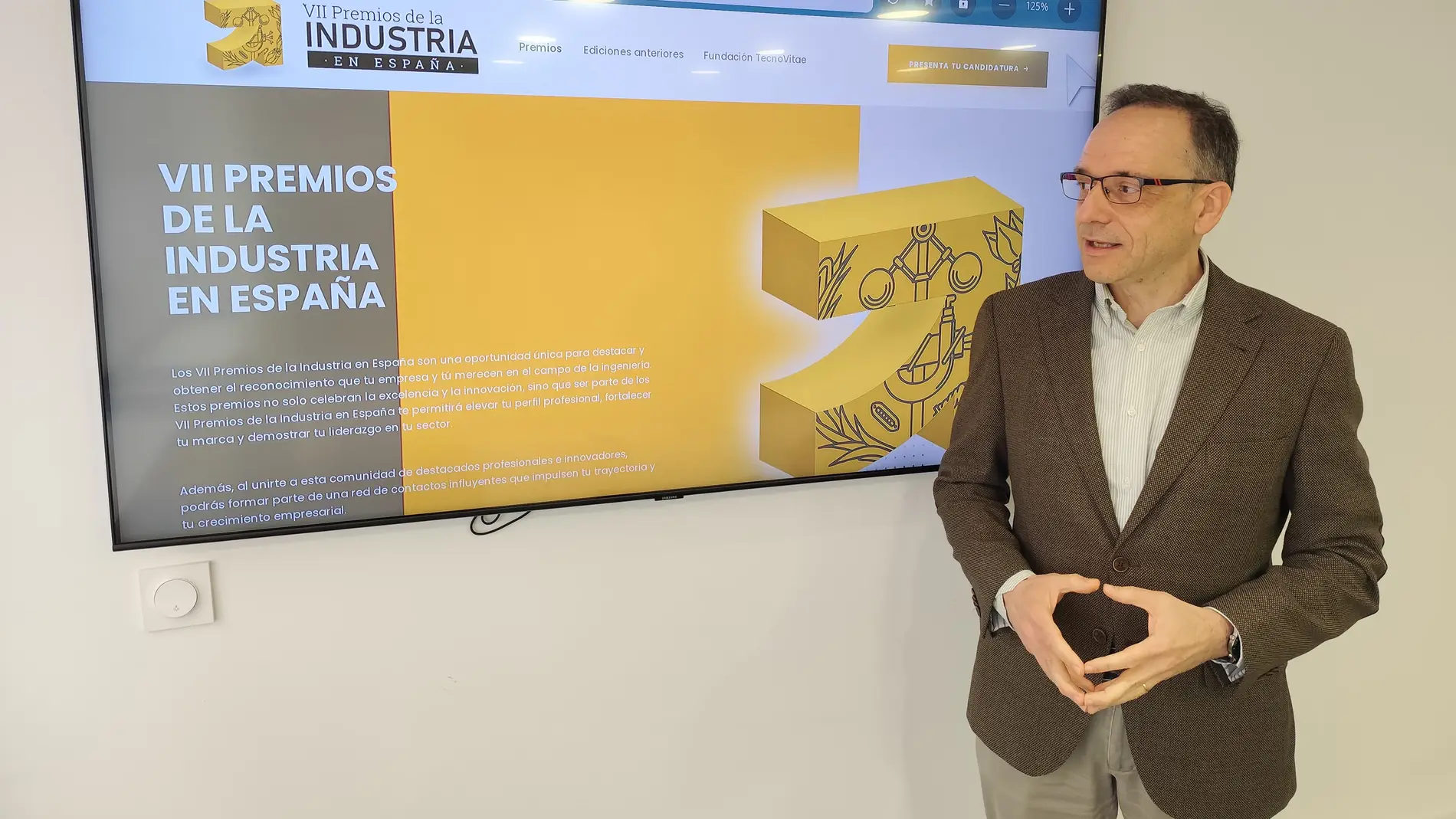 Javier Escribano en la presentación de los Premios