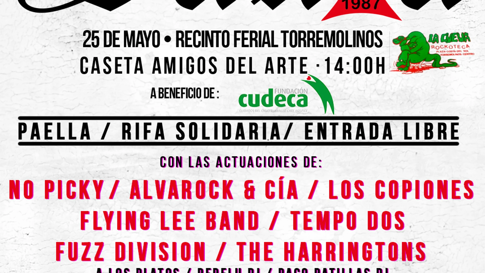 Cartel del evento musica "Homenaje a Santa" beneficio de la fudación Cudeca