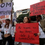 Manifestantes del 1 de Mayo, en Valencia