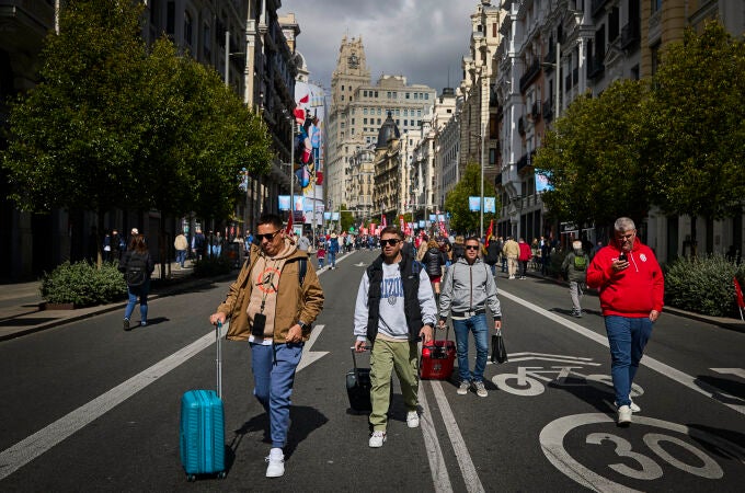 Turistas por las calles del centro de Madrid.