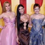 Rumer Willis, Demi Moore, Tallulah Willis and Scout LaRue Willis arrive at the 2024 Vanity Fair Oscar Party following the 96th annual Academy Awards ceremony.