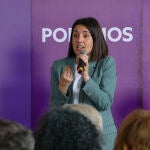 Irene Montero en un acto de Podemos en Santander