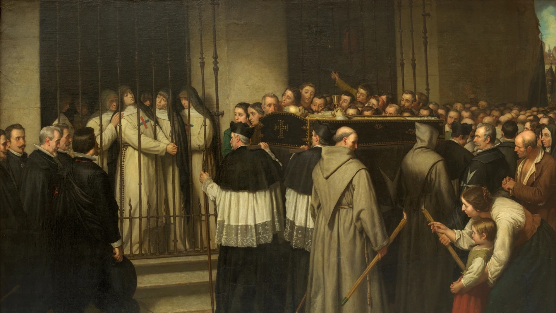 Sor Marcela de San Félix, monja de las Trinitarias Descalzas de Madrid, viendo pasar el entierro de Lope de Vega, su padre.