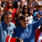 Pedro Sánchez asiste a un acto electoral del PSC en Barcelona