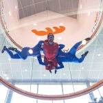 Juan Antonio Mangudo, enfermo de ELA en el túnel del viento Madrid Fly.