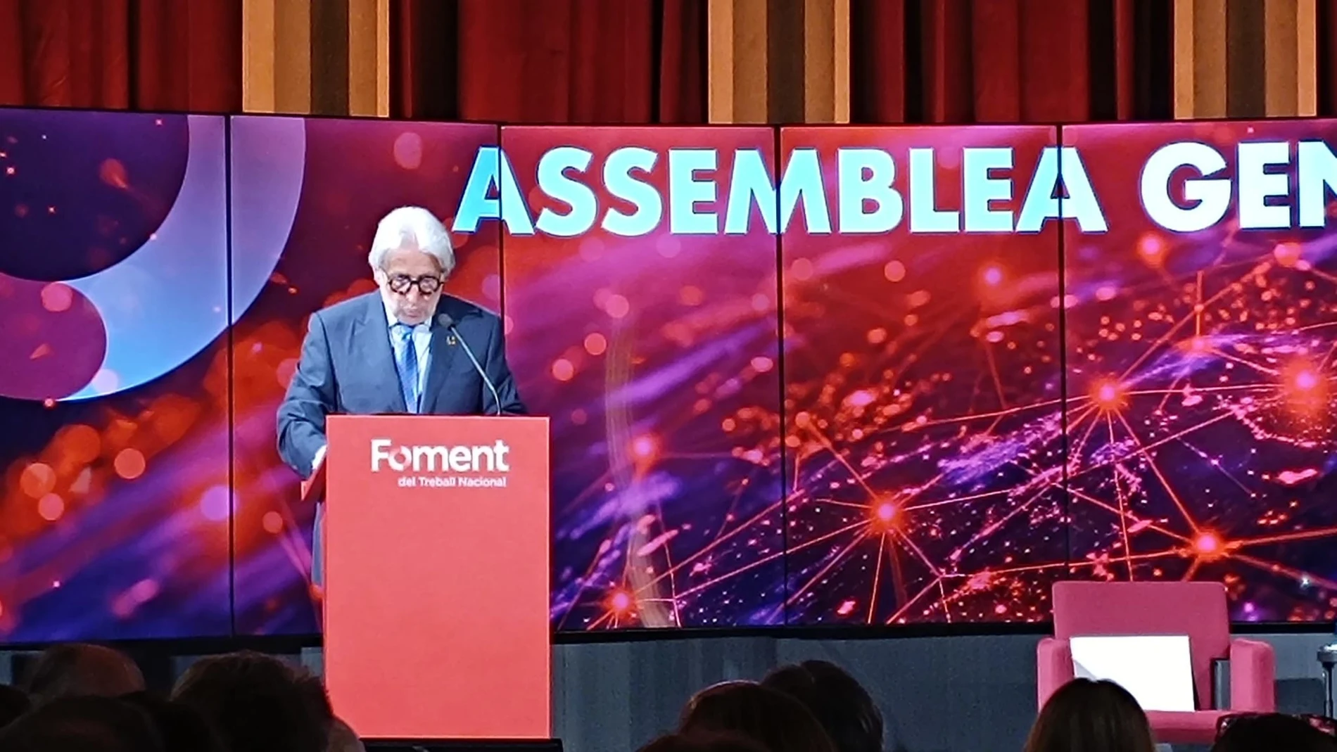 Sánchez Llibre durante su intervención en la Asamblea General de Foment, celebrada este lunes 6 de mayo en Barcelona EUROPA PRESS 06/05/2024