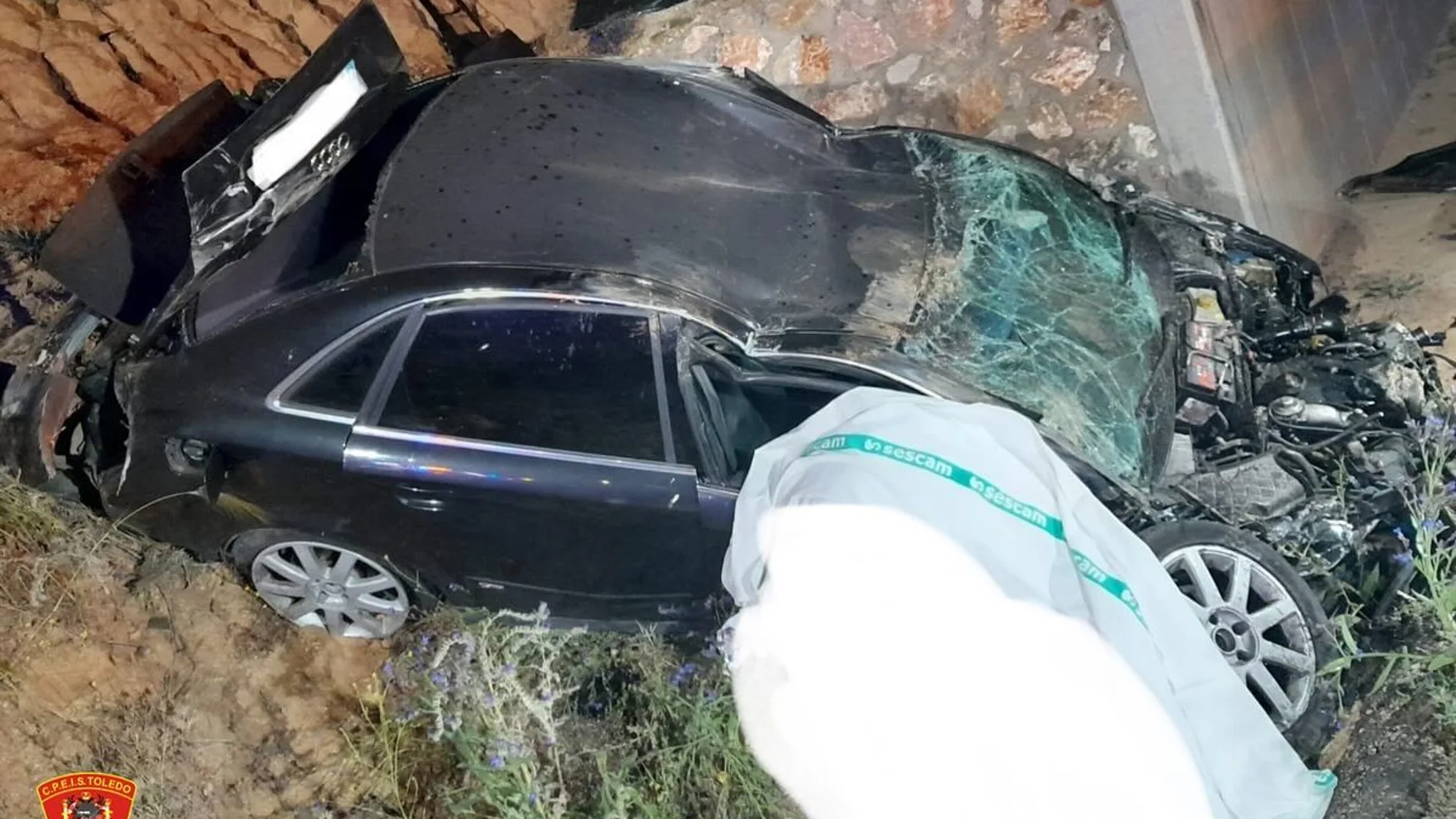 Fotografía del coche siniestrado