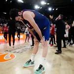 Abrines, a la conclusión de un partido de la Euroliga ante el Olympiacos