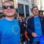 Manneken-Pis celebrates Europe Day in Brussels
