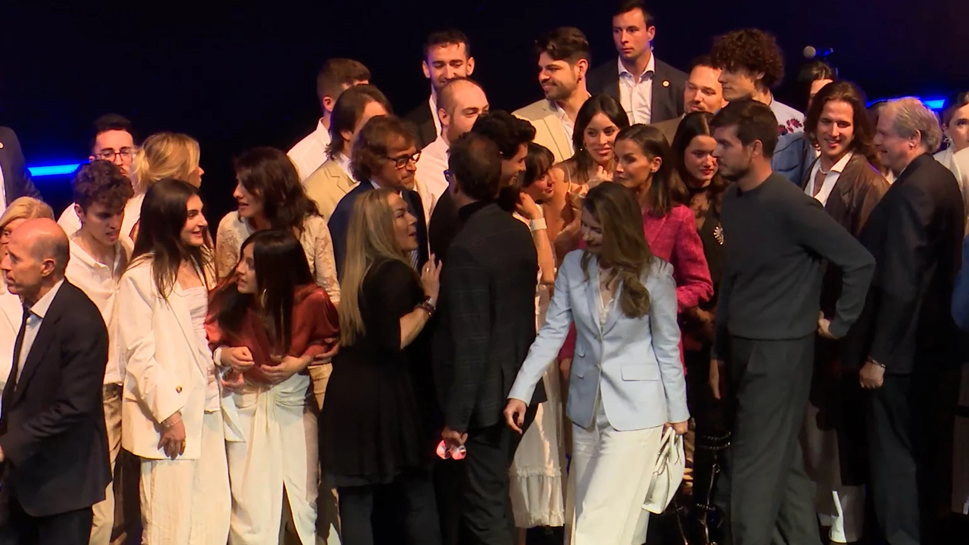 María Dolores Ocaña, en un acto con la Reina Letizia
