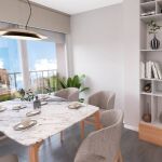 Imagen virtual de una de las estancias de estas viviendas, en concreto del comedor