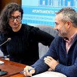 César Sánchez / ICAL . Los concejales del Ayuntamiento de Ponferrada Lidia Coca y David Palacios, durante su comparecencia para abordar la Zona de Bajas Emisiones