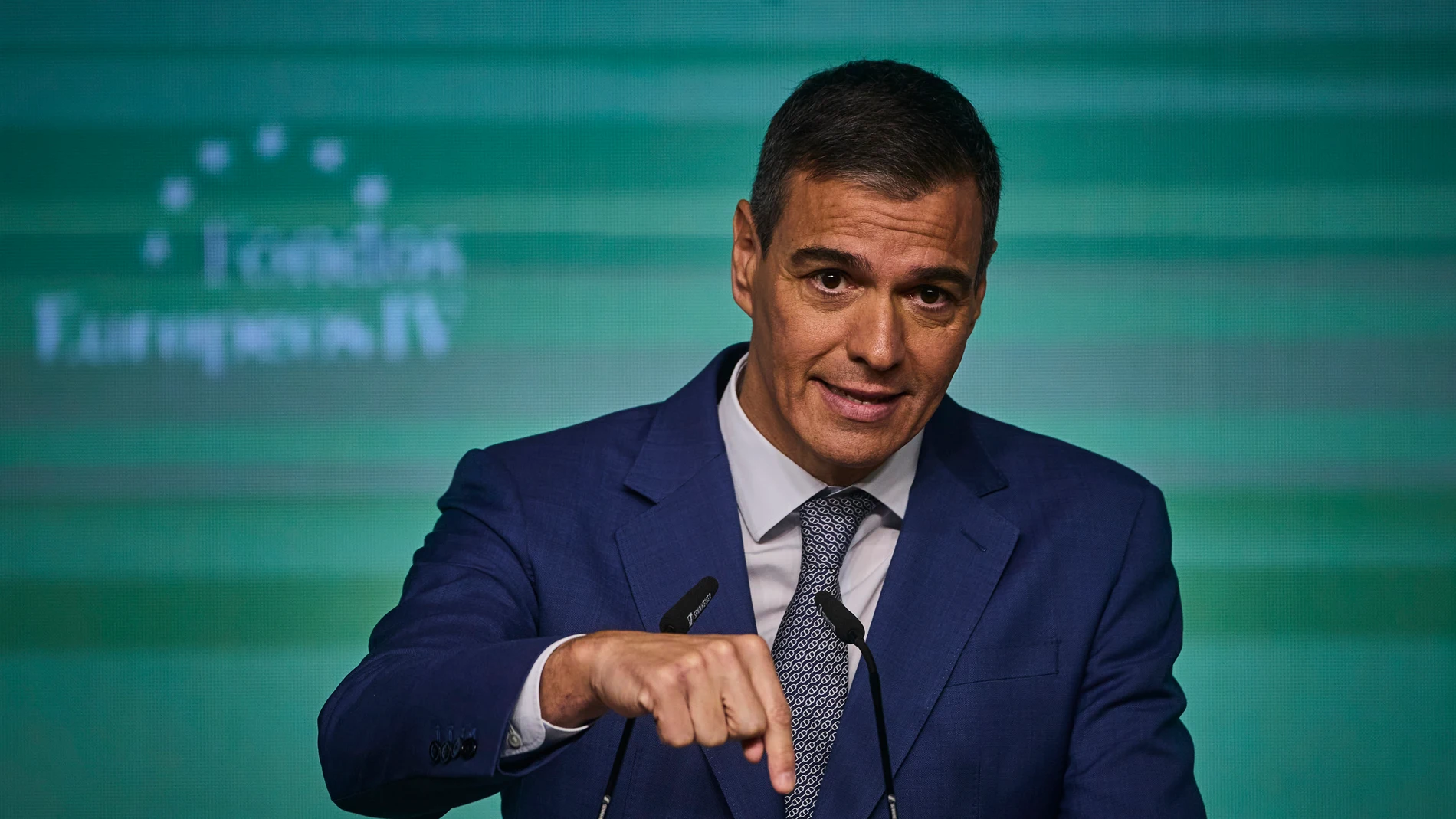 El presidente del Gobierno, Pedro Sánchez, en la IV edición del foro 'Fondos Europeos: Innovación para un crecimiento sostenible', que organiza elDiario.es, en el auditorio de El Beatriz, en Madrid.