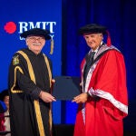 El rector de la RMIT University, profesor emérito Stephen Duckett, y José Manuel Entrecanales, presidente y CEO de ACCIONA, en la ceremonia