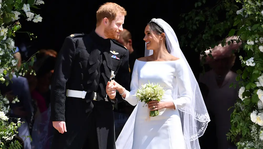 El príncipe Harry y Meghan Markle en el día de su boda