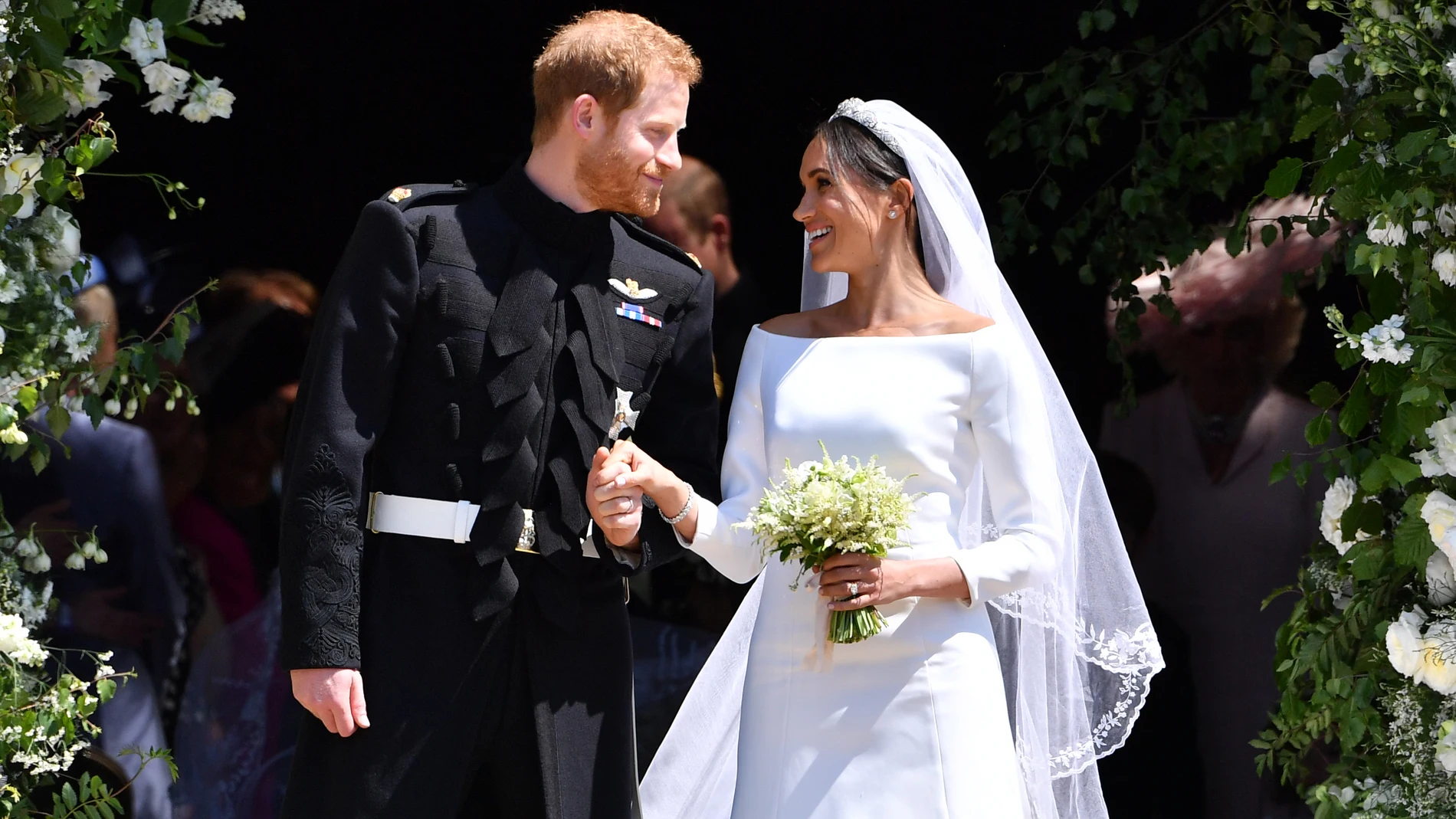 El príncipe Harry y Meghan Markle en el día de su boda